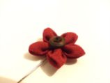 Office - Dark Red Flower Button Lapel